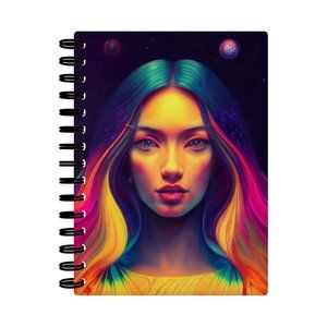 Cool Trippy Spiral Notebook - Cute Girl Notebook - Themed Notebook